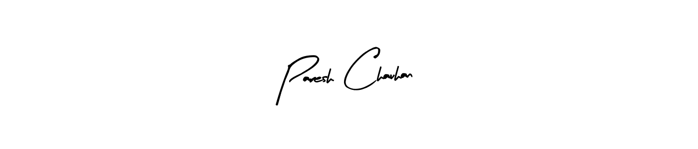 How to make Paresh Chauhan name signature. Use Arty Signature style for creating short signs online. This is the latest handwritten sign. Paresh Chauhan signature style 8 images and pictures png