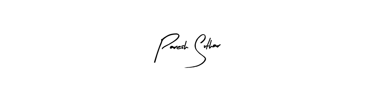 The best way (Arty Signature) to make a short signature is to pick only two or three words in your name. The name Paresh Suthar include a total of six letters. For converting this name. Paresh Suthar signature style 8 images and pictures png