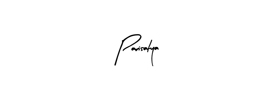 Use a signature maker to create a handwritten signature online. With this signature software, you can design (Arty Signature) your own signature for name Parisatya. Parisatya signature style 8 images and pictures png