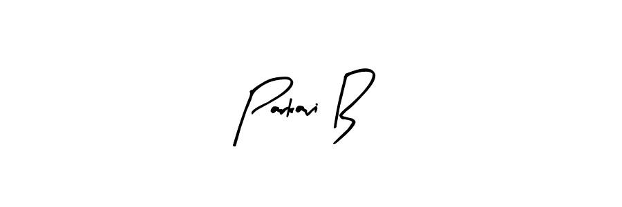 Arty Signature is a professional signature style that is perfect for those who want to add a touch of class to their signature. It is also a great choice for those who want to make their signature more unique. Get Parkavi B name to fancy signature for free. Parkavi B signature style 8 images and pictures png