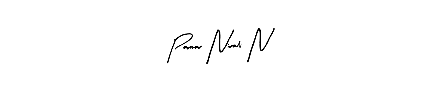 Use a signature maker to create a handwritten signature online. With this signature software, you can design (Arty Signature) your own signature for name Parmar Nirali N. Parmar Nirali N signature style 8 images and pictures png