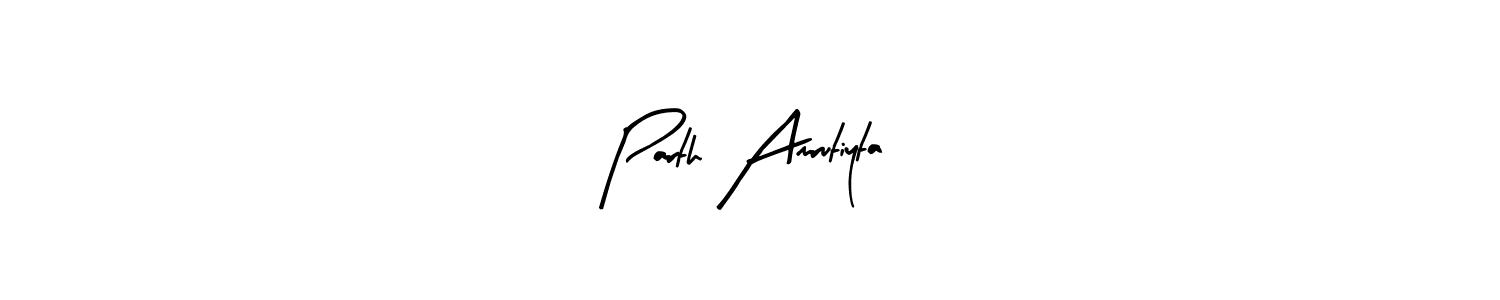 The best way (Arty Signature) to make a short signature is to pick only two or three words in your name. The name Parth Amrutiyta include a total of six letters. For converting this name. Parth Amrutiyta signature style 8 images and pictures png