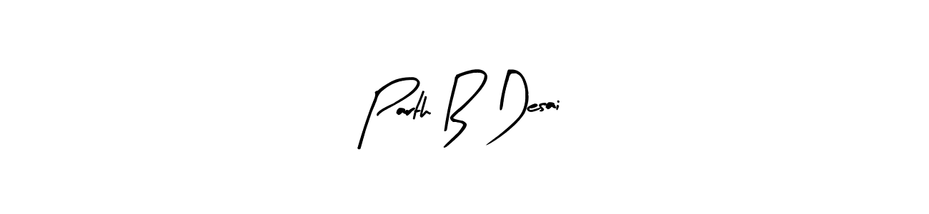 Similarly Arty Signature is the best handwritten signature design. Signature creator online .You can use it as an online autograph creator for name Parth B Desai. Parth B Desai signature style 8 images and pictures png