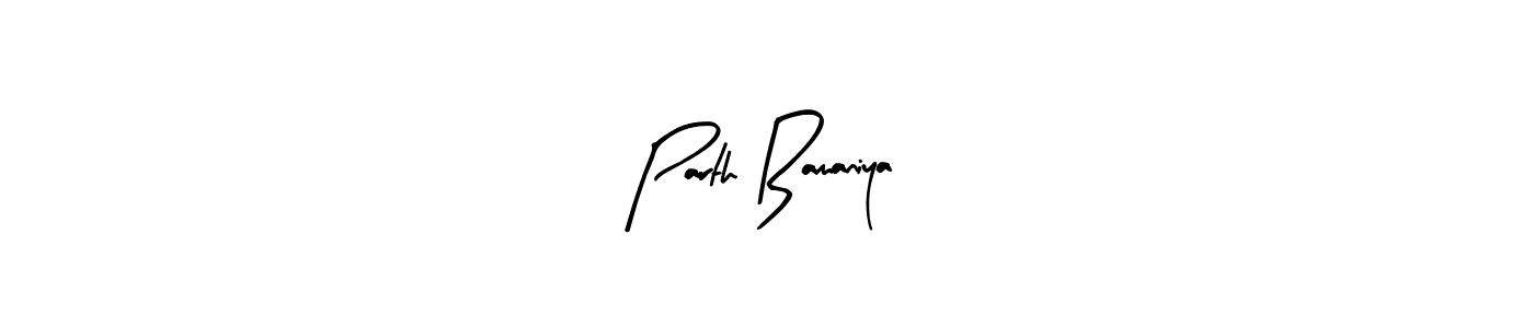 How to make Parth Bamaniya signature? Arty Signature is a professional autograph style. Create handwritten signature for Parth Bamaniya name. Parth Bamaniya signature style 8 images and pictures png