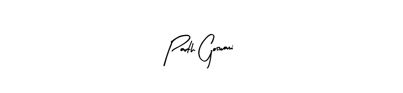 Design your own signature with our free online signature maker. With this signature software, you can create a handwritten (Arty Signature) signature for name Parth Goswami. Parth Goswami signature style 8 images and pictures png
