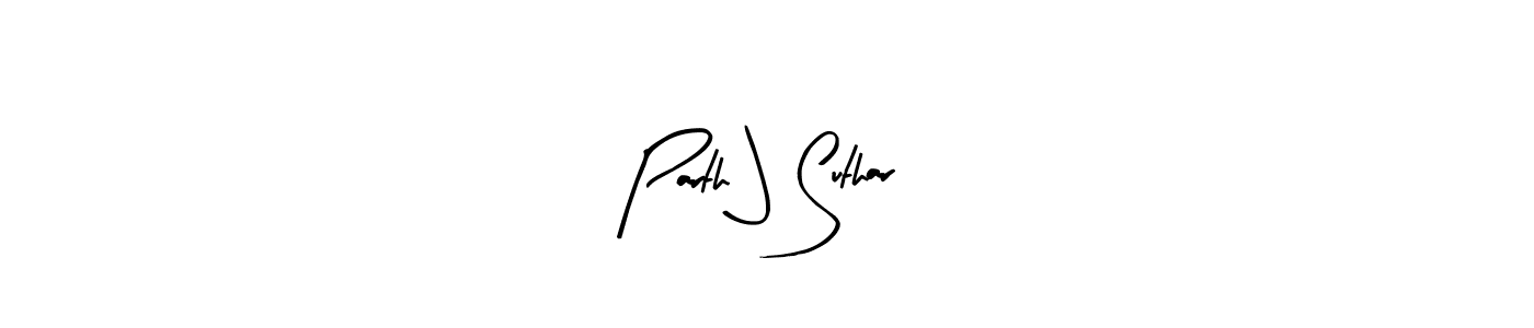 Design your own signature with our free online signature maker. With this signature software, you can create a handwritten (Arty Signature) signature for name Parth J Suthar. Parth J Suthar signature style 8 images and pictures png