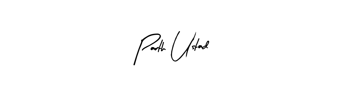 The best way (Arty Signature) to make a short signature is to pick only two or three words in your name. The name Parth Ustad include a total of six letters. For converting this name. Parth Ustad signature style 8 images and pictures png