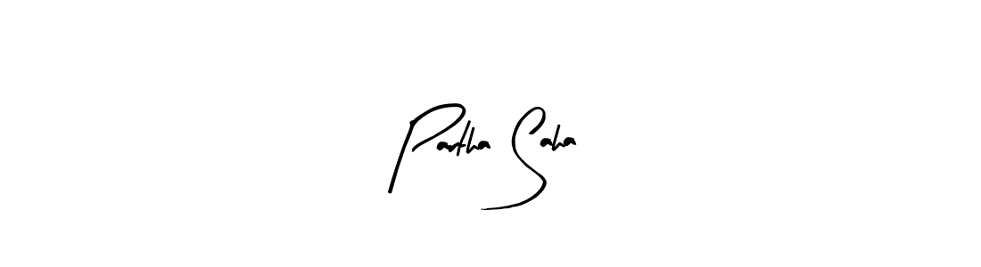 The best way (Arty Signature) to make a short signature is to pick only two or three words in your name. The name Partha Saha include a total of six letters. For converting this name. Partha Saha signature style 8 images and pictures png