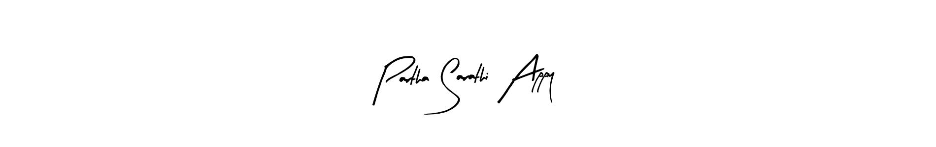 Similarly Arty Signature is the best handwritten signature design. Signature creator online .You can use it as an online autograph creator for name Partha Sarathi Appy. Partha Sarathi Appy signature style 8 images and pictures png