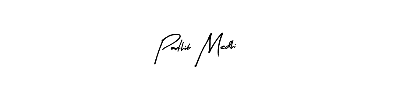 Use a signature maker to create a handwritten signature online. With this signature software, you can design (Arty Signature) your own signature for name Parthib Medhi. Parthib Medhi signature style 8 images and pictures png