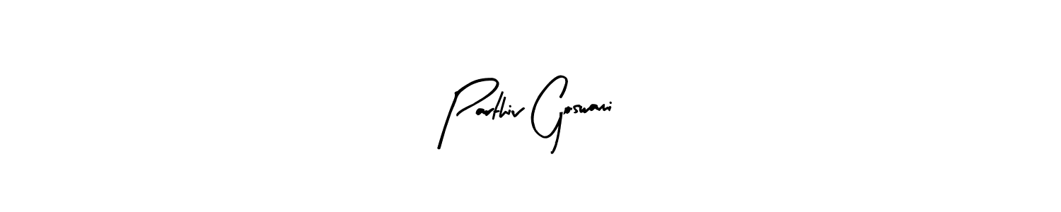 Create a beautiful signature design for name Parthiv Goswami. With this signature (Arty Signature) fonts, you can make a handwritten signature for free. Parthiv Goswami signature style 8 images and pictures png