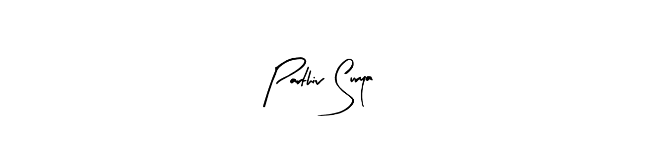 Parthiv Surya stylish signature style. Best Handwritten Sign (Arty Signature) for my name. Handwritten Signature Collection Ideas for my name Parthiv Surya. Parthiv Surya signature style 8 images and pictures png