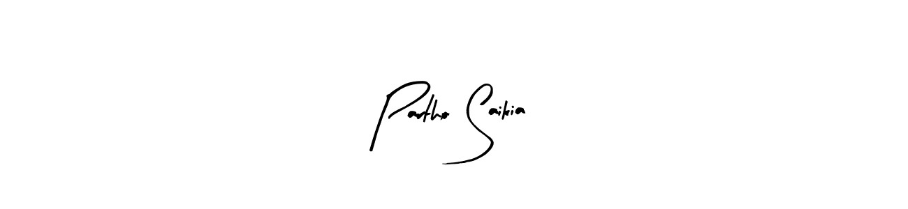 Create a beautiful signature design for name Partho Saikia. With this signature (Arty Signature) fonts, you can make a handwritten signature for free. Partho Saikia signature style 8 images and pictures png
