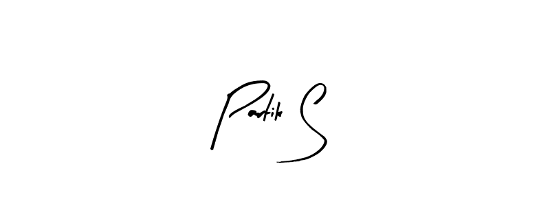 Use a signature maker to create a handwritten signature online. With this signature software, you can design (Arty Signature) your own signature for name Partik S. Partik S signature style 8 images and pictures png