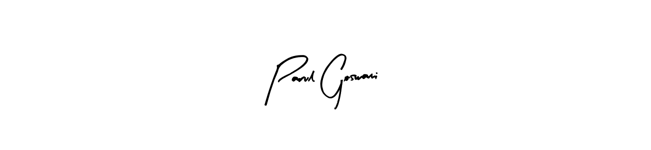 Create a beautiful signature design for name Parul Goswami. With this signature (Arty Signature) fonts, you can make a handwritten signature for free. Parul Goswami signature style 8 images and pictures png