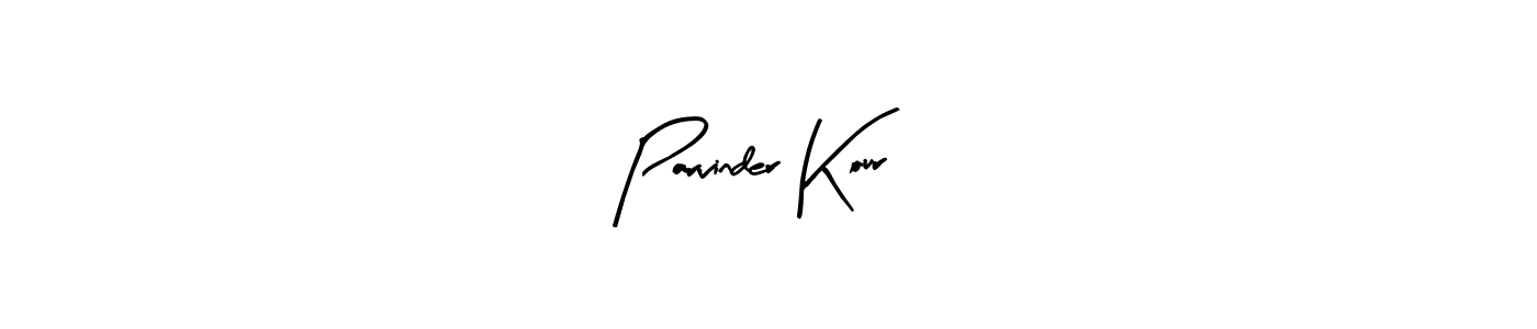 How to make Parvinder Kour name signature. Use Arty Signature style for creating short signs online. This is the latest handwritten sign. Parvinder Kour signature style 8 images and pictures png