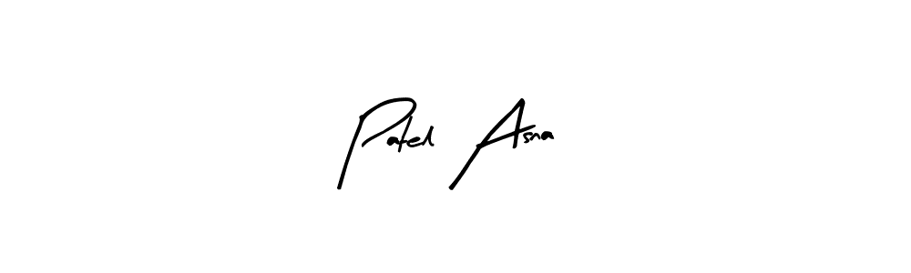 Use a signature maker to create a handwritten signature online. With this signature software, you can design (Arty Signature) your own signature for name Patel Asna. Patel Asna signature style 8 images and pictures png