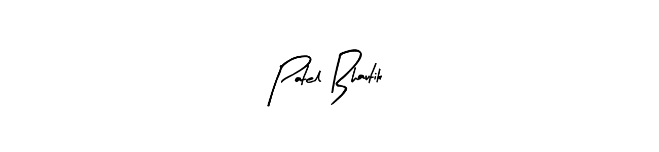 Use a signature maker to create a handwritten signature online. With this signature software, you can design (Arty Signature) your own signature for name Patel Bhautik. Patel Bhautik signature style 8 images and pictures png