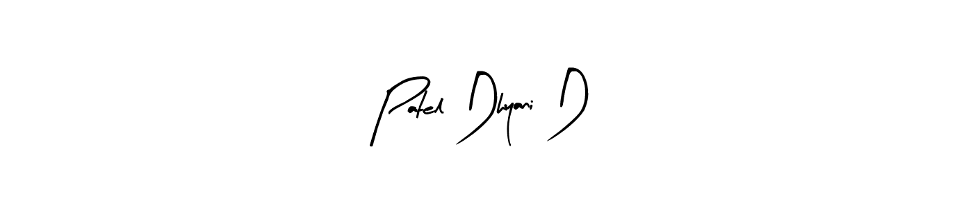 Similarly Arty Signature is the best handwritten signature design. Signature creator online .You can use it as an online autograph creator for name Patel Dhyani D. Patel Dhyani D signature style 8 images and pictures png