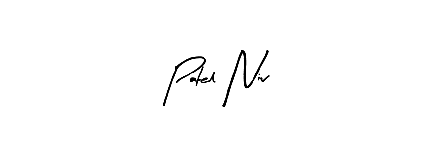 The best way (Arty Signature) to make a short signature is to pick only two or three words in your name. The name Patel Niv include a total of six letters. For converting this name. Patel Niv signature style 8 images and pictures png