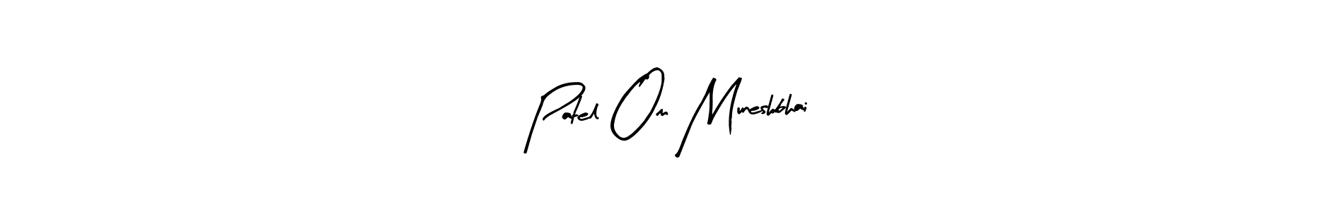 Design your own signature with our free online signature maker. With this signature software, you can create a handwritten (Arty Signature) signature for name Patel Om Muneshbhai. Patel Om Muneshbhai signature style 8 images and pictures png