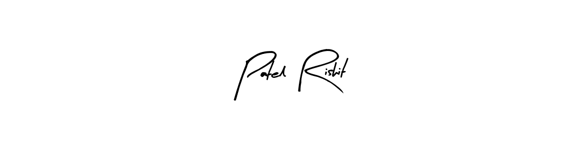if you are searching for the best signature style for your name Patel Rishit. so please give up your signature search. here we have designed multiple signature styles  using Arty Signature. Patel Rishit signature style 8 images and pictures png
