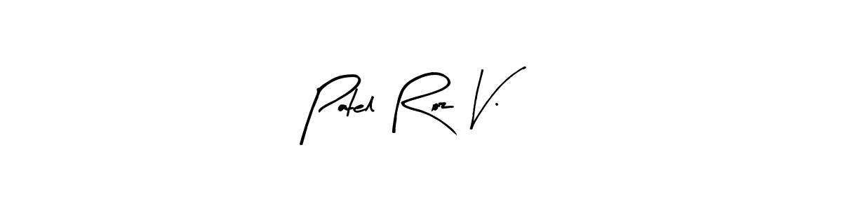 if you are searching for the best signature style for your name Patel Roz V.. so please give up your signature search. here we have designed multiple signature styles  using Arty Signature. Patel Roz V. signature style 8 images and pictures png