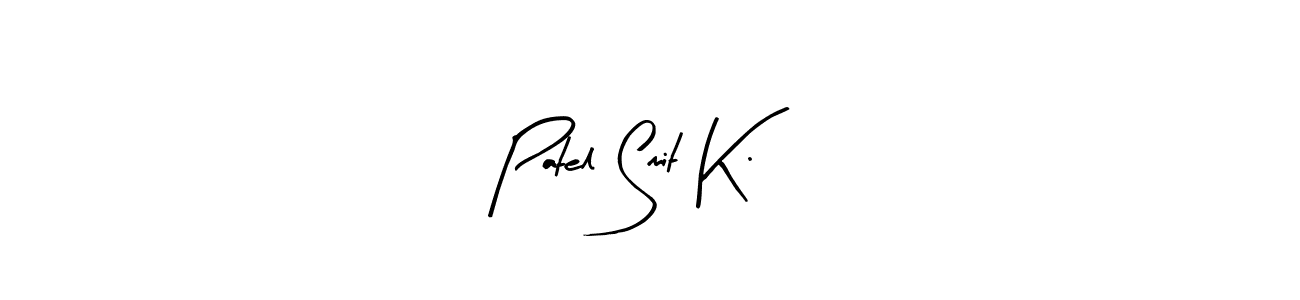 Similarly Arty Signature is the best handwritten signature design. Signature creator online .You can use it as an online autograph creator for name Patel Smit K.. Patel Smit K. signature style 8 images and pictures png