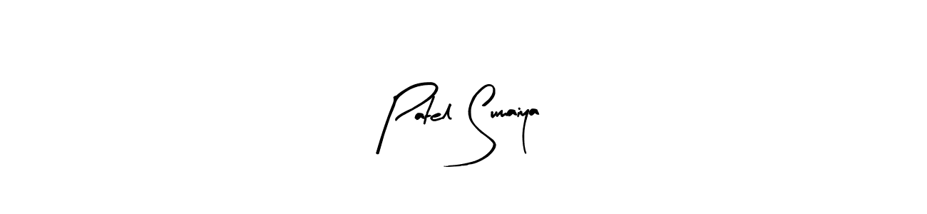 Use a signature maker to create a handwritten signature online. With this signature software, you can design (Arty Signature) your own signature for name Patel Sumaiya. Patel Sumaiya signature style 8 images and pictures png