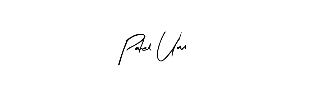 How to make Patel Urvi name signature. Use Arty Signature style for creating short signs online. This is the latest handwritten sign. Patel Urvi signature style 8 images and pictures png