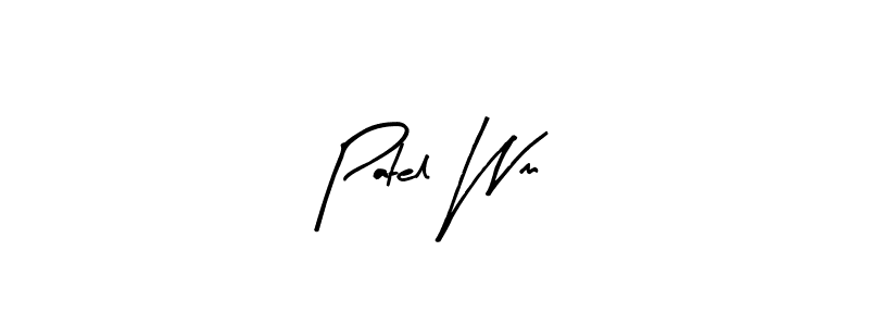 Design your own signature with our free online signature maker. With this signature software, you can create a handwritten (Arty Signature) signature for name Patel Wm. Patel Wm signature style 8 images and pictures png