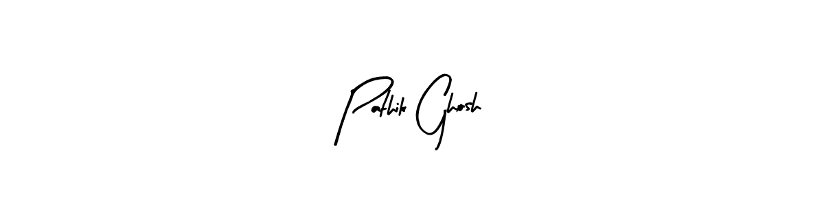 The best way (Arty Signature) to make a short signature is to pick only two or three words in your name. The name Pathik Ghosh include a total of six letters. For converting this name. Pathik Ghosh signature style 8 images and pictures png
