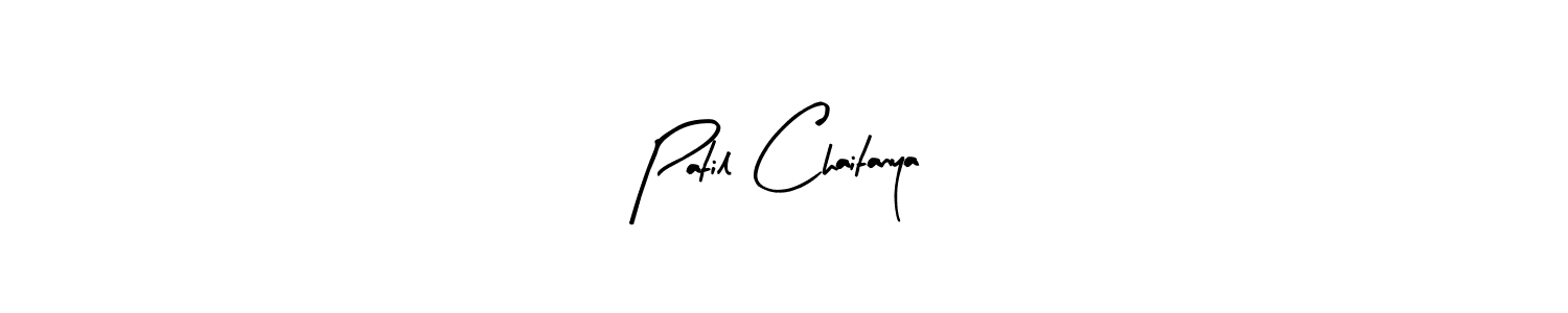 Similarly Arty Signature is the best handwritten signature design. Signature creator online .You can use it as an online autograph creator for name Patil Chaitanya. Patil Chaitanya signature style 8 images and pictures png