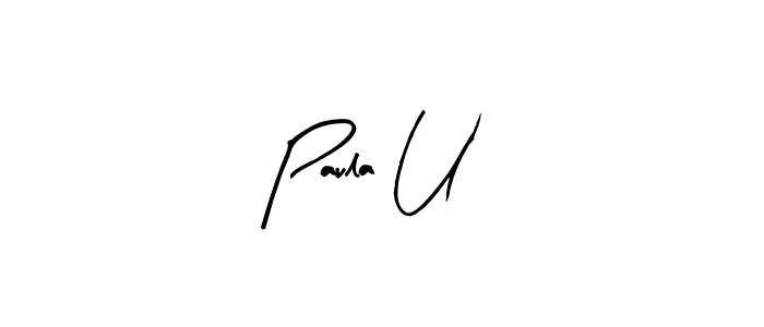 Use a signature maker to create a handwritten signature online. With this signature software, you can design (Arty Signature) your own signature for name Paula U. Paula U signature style 8 images and pictures png