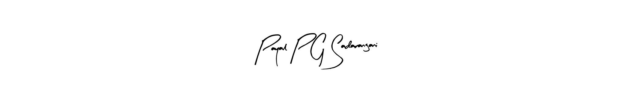Use a signature maker to create a handwritten signature online. With this signature software, you can design (Arty Signature) your own signature for name Payal P G Sadarangani. Payal P G Sadarangani signature style 8 images and pictures png
