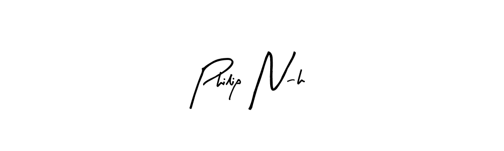 Philip N-h stylish signature style. Best Handwritten Sign (Arty Signature) for my name. Handwritten Signature Collection Ideas for my name Philip N-h. Philip N-h signature style 8 images and pictures png