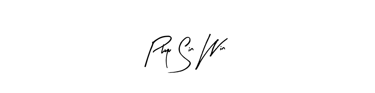 Arty Signature is a professional signature style that is perfect for those who want to add a touch of class to their signature. It is also a great choice for those who want to make their signature more unique. Get Phyu Sin Win name to fancy signature for free. Phyu Sin Win signature style 8 images and pictures png