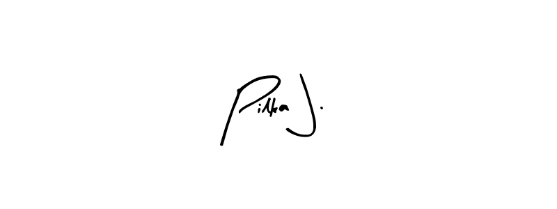 Use a signature maker to create a handwritten signature online. With this signature software, you can design (Arty Signature) your own signature for name Pilka J.. Pilka J. signature style 8 images and pictures png