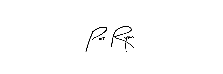 How to make Pius Ryan name signature. Use Arty Signature style for creating short signs online. This is the latest handwritten sign. Pius Ryan signature style 8 images and pictures png