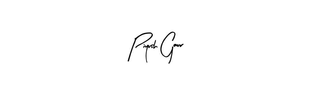Make a beautiful signature design for name Piyush Gaur. With this signature (Arty Signature) style, you can create a handwritten signature for free. Piyush Gaur signature style 8 images and pictures png