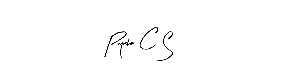 The best way (Arty Signature) to make a short signature is to pick only two or three words in your name. The name Piyusha C S include a total of six letters. For converting this name. Piyusha C S signature style 8 images and pictures png