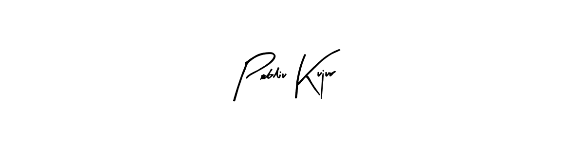 Arty Signature is a professional signature style that is perfect for those who want to add a touch of class to their signature. It is also a great choice for those who want to make their signature more unique. Get Pobliu Kujur name to fancy signature for free. Pobliu Kujur signature style 8 images and pictures png