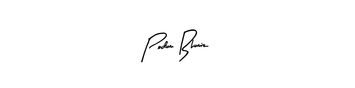 Similarly Arty Signature is the best handwritten signature design. Signature creator online .You can use it as an online autograph creator for name Podum Bhumiz. Podum Bhumiz signature style 8 images and pictures png