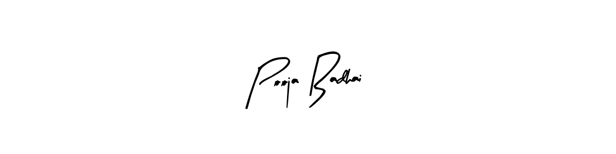 if you are searching for the best signature style for your name Pooja Badhai. so please give up your signature search. here we have designed multiple signature styles  using Arty Signature. Pooja Badhai signature style 8 images and pictures png