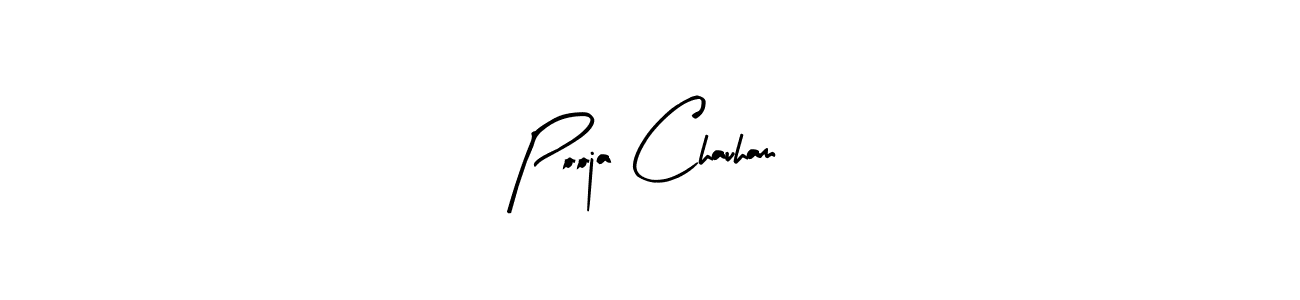 How to make Pooja Chauham name signature. Use Arty Signature style for creating short signs online. This is the latest handwritten sign. Pooja Chauham signature style 8 images and pictures png