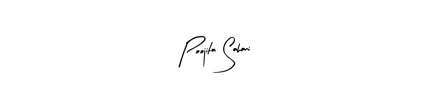 Poojita Sahani stylish signature style. Best Handwritten Sign (Arty Signature) for my name. Handwritten Signature Collection Ideas for my name Poojita Sahani. Poojita Sahani signature style 8 images and pictures png