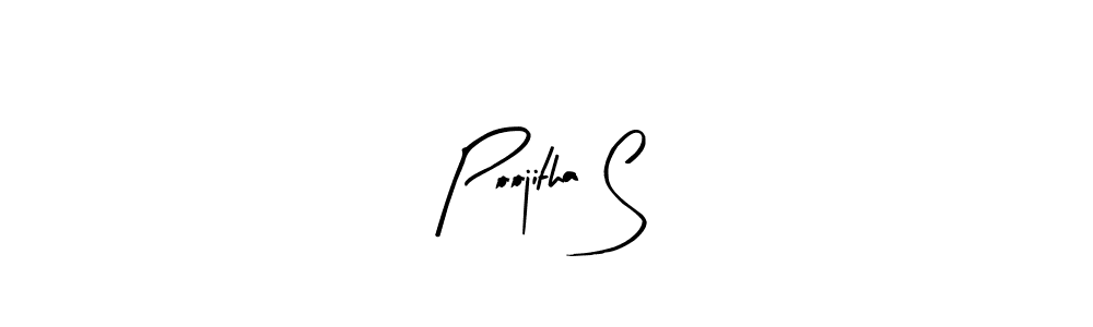 Create a beautiful signature design for name Poojitha S. With this signature (Arty Signature) fonts, you can make a handwritten signature for free. Poojitha S signature style 8 images and pictures png