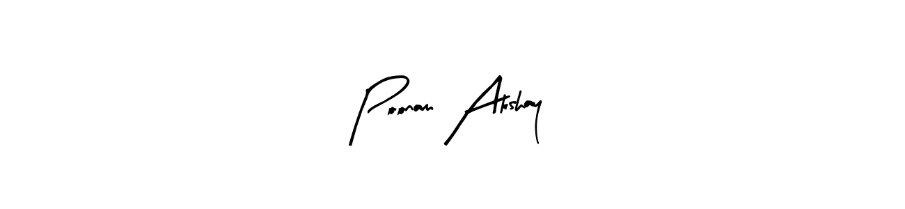 if you are searching for the best signature style for your name Poonam Akshay. so please give up your signature search. here we have designed multiple signature styles  using Arty Signature. Poonam Akshay signature style 8 images and pictures png