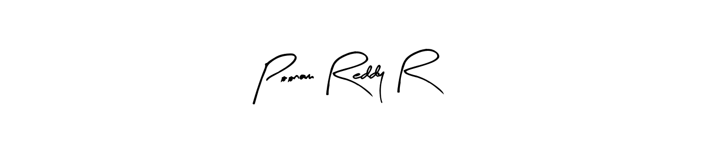 Arty Signature is a professional signature style that is perfect for those who want to add a touch of class to their signature. It is also a great choice for those who want to make their signature more unique. Get Poonam Reddy R name to fancy signature for free. Poonam Reddy R signature style 8 images and pictures png