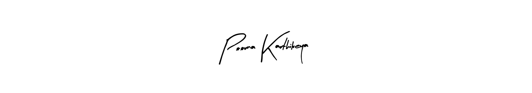 Make a beautiful signature design for name Poorna Karthikeya. With this signature (Arty Signature) style, you can create a handwritten signature for free. Poorna Karthikeya signature style 8 images and pictures png